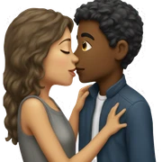 Girl kissing boy  sticker