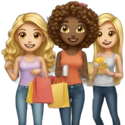 5 girls en shopping sticker