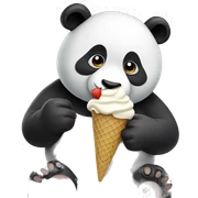 Panda eating ice cream sticker