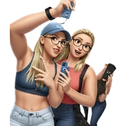 girls in denim selfies sticker