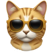 Cat with sunglasses sticker