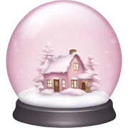 pale pink snow globe shiny sticker