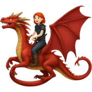 red head on a dragon  sticker