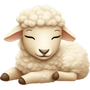Beige colored sleeping lamb sticker