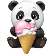 Panda eating ice cream sticker