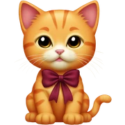 Baby orange kitty with a coquette burgundy bow sticker