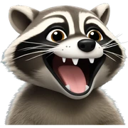 raccoon giggling  sticker