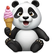 Panda eating ice cream sticker