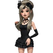 gothic girl in black dress sticker