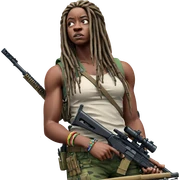 girl with rifle and dreadlocks sticker
