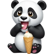 Panda eating ice cream sticker