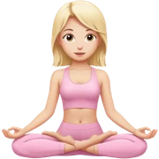 blonde yoga girl light pink clothes n sticker