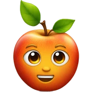 Apple wearing an orange sticker