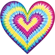 Tie dye heart sticker
