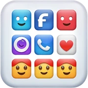 Social media app icon sticker