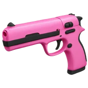 Pink gun sticker