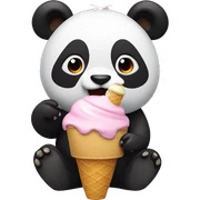 Panda eating ice cream sticker