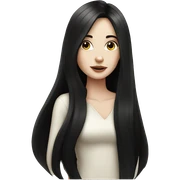 pale girl with long black hair luxury sticker
