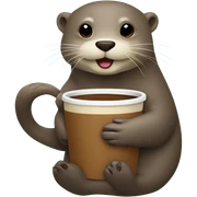 Otter drinking a coffee sticker