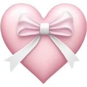 Pastel pink heart with white bow sticker