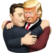 elon musk and donald trump hugging sticker
