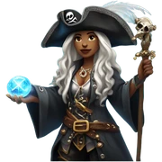 Pirate sorceress white sticker