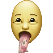 Money being licked sticker