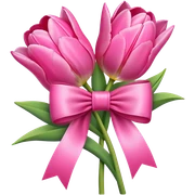 Pink tulips with a bow sticker