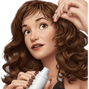 brown haired girl with polish sticker