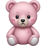 Hurt sad light pink teddy bear saying goodnight sticker
