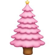 baby pink christmas tree sticker