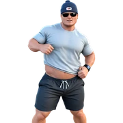 muscular male in casual wear sticker