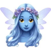 Beautiful, flower, fairy, blue, silver, purple, long hair, big wings sticker