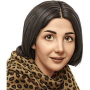 smiling girl in leopard scarf sticker