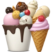 Ice cream with a lot of toppings  sticker
