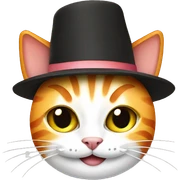 cat wearing a hat made out of sushi sticker