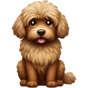 brown fluffy dog sticker
