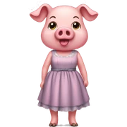 Pig in dress sticker