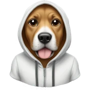 Dog wearing hoodie sticker