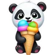 Panda eating ice cream sticker