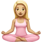 blonde yoga girl light pink clothes n sticker