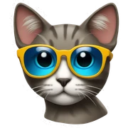 Cat with sunglasses sticker