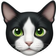 Tuxedo cat green eyes sticker
