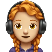 Ginger girl in headphones sticker
