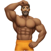 muscular man raising armpit sticker