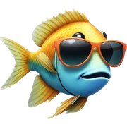 Chill tropical fish wearing sunglasses sticker