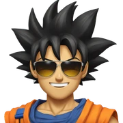 Goku using sun glasses sticker