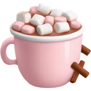 Light Pink mug of hot chocolate with marshmallows  sticker