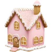 light pink and gold and white gingerbread house sticker