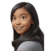 smiling girl with long hair sticker